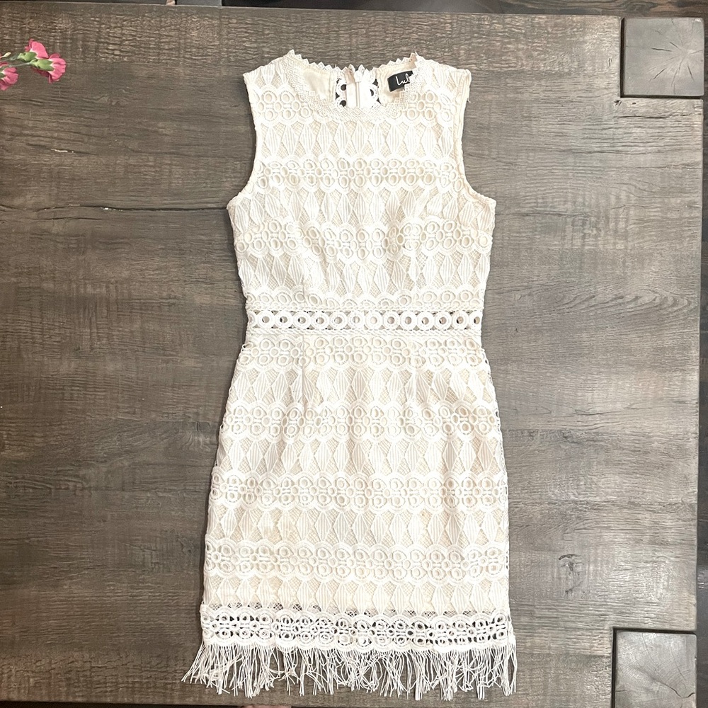 Lulus White Lace Dress size S